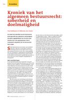 Kroniek van het algemeen bestuursrecht: soberheid en doelmatigheid