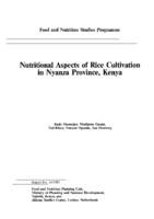 Nutritional aspects of rice cultivation in Nyanza province, Kenya