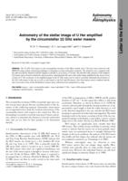 Astrometry of the stellar image of U Her amplified by the circumstellar 22 GHz water masers