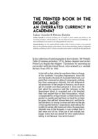 The printed book in the digital age: An overrated currency in academia?