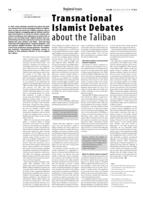 Transnational Islamist Debates about the Taliban