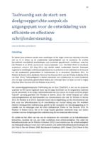 Taalvaardig aan de start : een doelgroepgerichte aanpak als uitgangspunt voor de ontwikkeling van efficiënte en effectieve schrijfondersteuning.