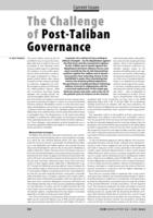 The Challenge of Post-Taliban Governance