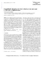 Formaldehyde absorption and visual extinction in the dark cloud L 1709 in the Rho Ophiuchi region