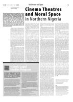 Cinema Theatres and Moral Space in Northern Nigeria