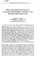 Measuring attachment security: concurrent and predictive validity of the parental attachment Q-set