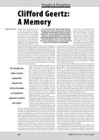 Clifford Geertz: A Memory