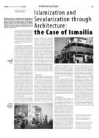 Islamization and Secularization through Architecture. the Case of Ismailia