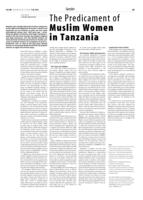 The Predicament of Muslim Women in Tanzania