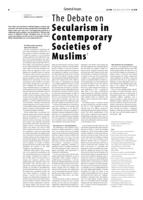 The Debate on Secularism in Contemporary Societies of Muslims