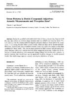 Stress patterns in Dutch (compound) adjectives: acoustic measurements and perception data