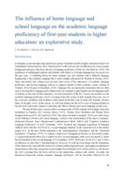 The influence of home language and school language on the academic language proficiency of first-year students in higher  education: an explorative study