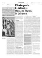 Photogenic Elections, Men and Status in Lebanon