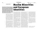 Muslim Minorities and European Identities