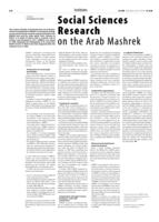 Social Sciences Research on the Arab Mashrek