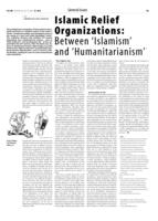 Islamic Relief Organizations: Between 'Islamism' and 'Humanitarianism'