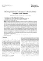 Circular polarization of water masers in the circumstellar envelopes of late type stars