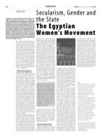 Secularism, Gender and the State The Egyptian Women's Movement