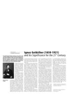Ignaz Goldziher (1850-1921) and his Significance for the 21st Century