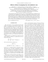 The diffusion coefficient of propagating fronts with multiplicative noise