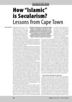 How “Islamic” is Secularism? Lessons from Cape Town