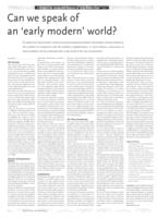 Can we speak of an 'early modern' world?
