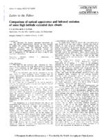 Comparison of optical appearance and infrared emission of some high latitude extended dust clouds