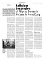 Religious Conversion of Filipino Domestic Helpers in Hong Kong
