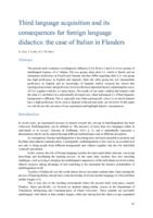 Third language acquisition and its consequences for foreign language didactics: the case of Italian in Flanders