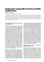 Scholarly communication in an Open Science era