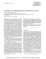 The structures of the head-tail radio galaxies IC708 and IC711 at 1.4 GHz