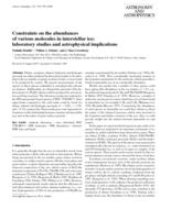 Constraints on the abundances of various molecules in interstellar ice: laboratory studies and astrophysical implications