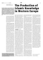 The Production of Islamic Knowledge in Western Europe