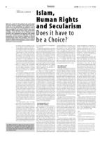 Islam, Human Rights and Secularism Does it have to be a Choice?