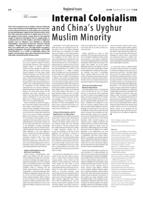 Internal Colonialism and China's Uyghur Muslim Minority