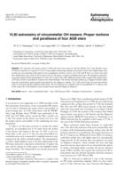 VLBI astrometry of circumstellar OH masers: Proper motions and parallaxes of four AGB stars