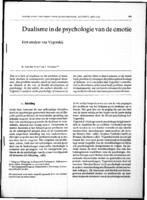 Dualisme in de psychologie van de emotie. Een analyse van Vygotskij