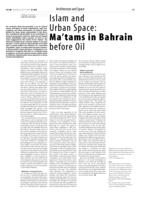 Islam and Urban Space. Ma’tams in Bahrain before Oil