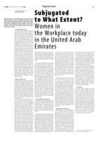 Subjugated to What Extent? Women in the Workplace Today in the United Arab Emirates
