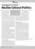 Inaugural Lecture Muslim Cultural Politics