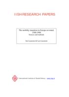 The mobility transition in Europe revisited, 1500-1900. Sources and methods