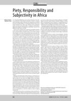 Piety, Responsibility and Subjectivity in Africa
