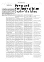 Power and the Study of Islam South of the Sahara