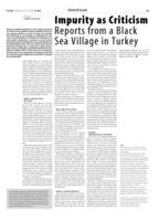 Impurity as Criticism Reports from a Black Sea Village in Turkey