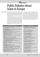 Public Debates about Islam in Europe