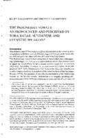 The Indonesian vowels as pronounced and perceived by Toba Batak, Sundanese and Javanese speakers