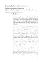 Studying the effects of non-nativeness in a business communication context Experimental studies as input for an advanced level bachelor course