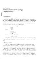 The classification of the Kadugli language group, in Nilo-Saharan