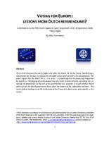 Voting for Europe: Lessons from Dutch Referendums
