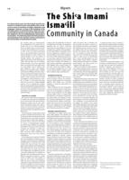 The S hica Imami Ismacili Community in Canada